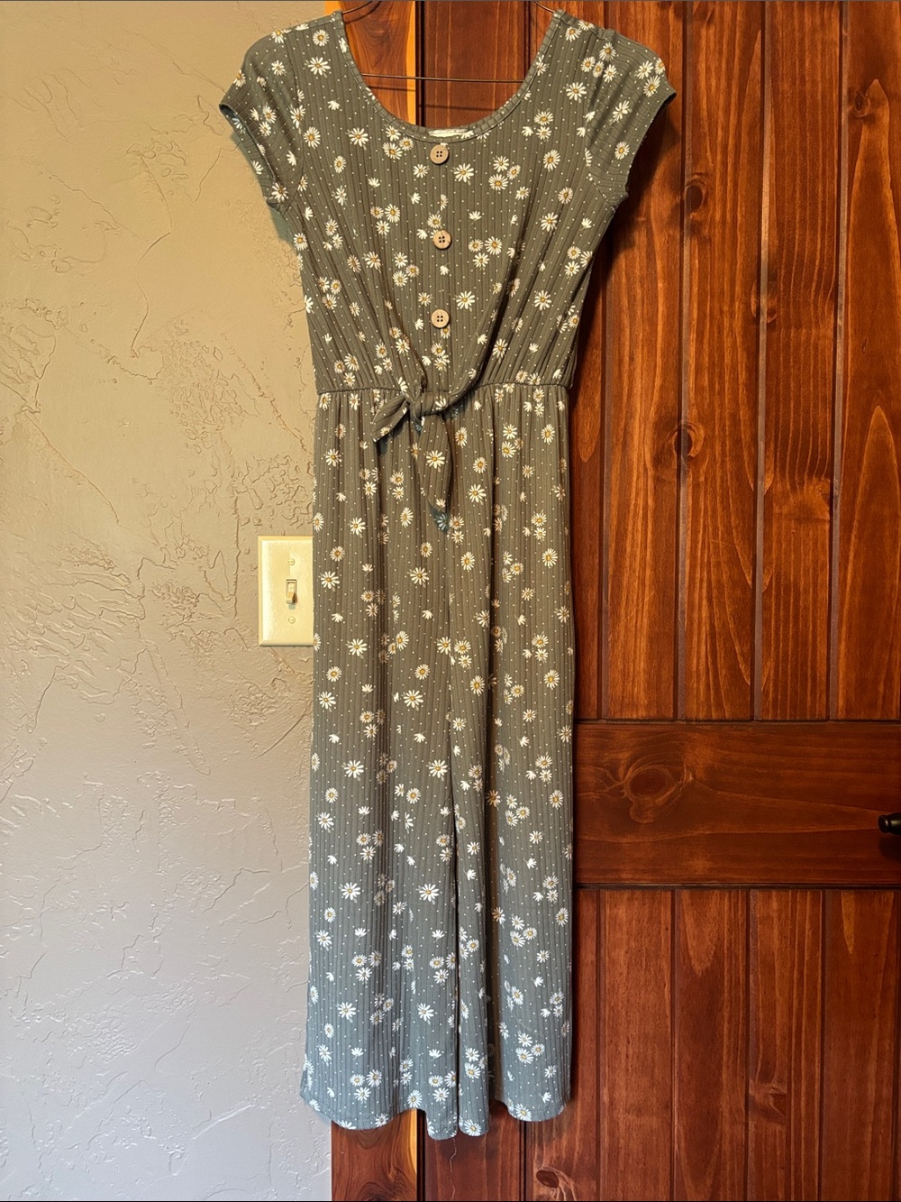 Kids Floral One-Piece Jumpsuit - Sage Green